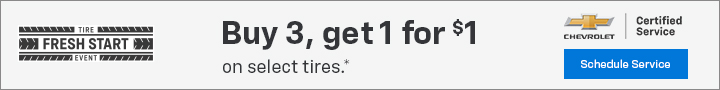 Buy 3, get 1 for $1 on select tires*
