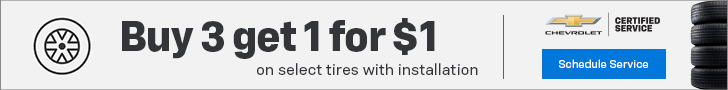 Buy 3, get 1 for $1 on select tires*