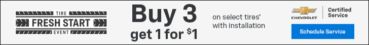 Buy 3, get 1 for $1 on select tires*