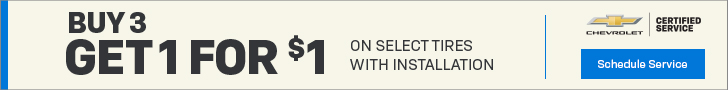 Buy 3, get 1 for $1 on select tires*