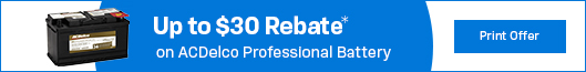 $30 Mail-in Rebate on ACDelco Professional Battery