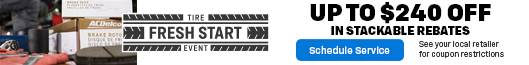 Up to $60 Mail-in Rebate on the Purchase and Installation of Select Front and Rear Brake Pads