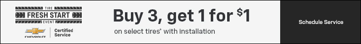 Buy 3, get 1 for $1 on select tires*