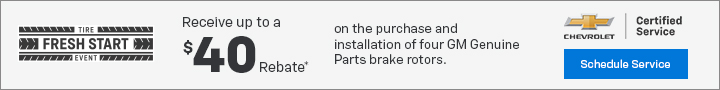 Up to $40 Mail-in Rebate on the Purchase and Installation of Four Select Brake Rotors