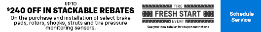 Up to $60 Mail-in Rebate on the Purchase and Installation of Four Select Brake Rotors